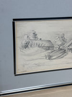 Sketch of Cottage/Boat ; Signed HLN