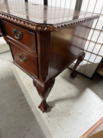 Leather Inlaid Chippendale Style Executive Desk