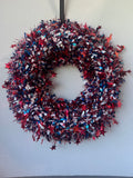 Patriotic Tinsel Star Wreath