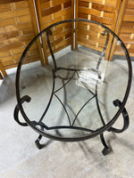 Oval Glass/Metal Coffee Table