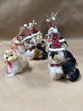 (B)Lot Of Pier 1 Straw Dog Ornaments — 7 Ornaments