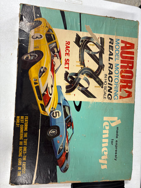 Vintage Aurora Model Motoring Real Racing Set In Ho Scale