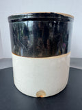 Two Tone 2-Gallon Vintage Stoneware Crock
