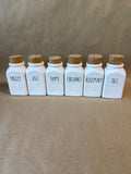 Rae Dunn Ceramic Spice Jars With Cork Lids