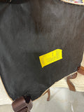Queen Anne Style Arm Chairs with Cream Tone Fabric with Alphabet Embossed Design, (2)