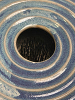Ombré Blue Pottery Flower Frog