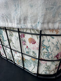 Black Metal Wire Basket with Floral Liner