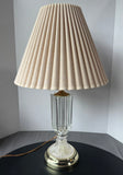 Pressed Glass Brass Vintage Table Lamp (WORKS)