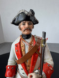 Rohan Cavalerie Van Gerdinge Sitzendorf Porcelain French Soldier with Wooden Base & Box