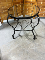 Oval Glass/Metal Coffee Table