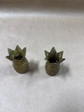 Brass Pineapple Candle Holders - Pair