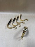 Solid Brass Stocking Hangers - Set Of 5
