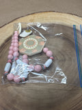 Pink, White & Gray Necklace/Earring Set