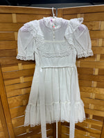 White Lace Dress by Bryan with Veil; Girls Size 7