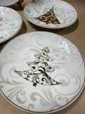 Pier 1 Christmas Tree Appetizer Plates With Box // 2 Available // PRICED INDIVIDUALLY