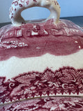 (BB) Mason’s England Vista Pink China Lidded Sauce Boat