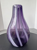 Retro Purple Striped Art Glass Vase