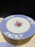 12-Piece Spode England Maritime Rose Bone China Dinner Plates