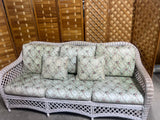 Cream Tone Wicker Sofa with Cushions