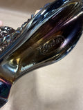 FENTON Amethyst Carnival Glass Daisy Button Iridescent Boot