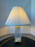 Waterford Cut Crystal & Brass Table Lamp with Original Shade (WORKS)