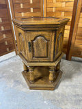 Oak Tone Hexagonal Side Table
