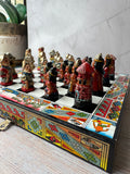 Peruvian Incas v/s Conquistadors Vintage Portable Chess Set