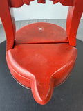 Red Lacquered Vintage Chinese Wooden Water Bucket