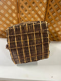 Hand Crafted Woven Willow Basket with 2 Tone Finish