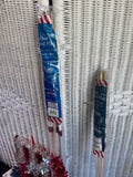 Large Lot of Patriotic Tinsel Decor with American Flags
