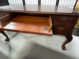 Leather Inlaid Chippendale Style Executive Desk