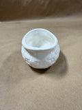 Small White Woven Basket Style Sugar Dish
