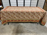 Williams Sonoma Gold/Red Paisley Table Cloth, 106"x70"