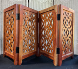 Heavyweight Wooden 4-Panel Folding Pet Gate with Cut Out Design