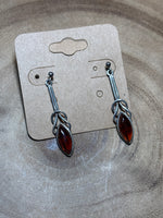 Sterling Earrings with Amber Tone Stone