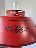 Orange Toleware Vintage Table Lamp (WORKS)