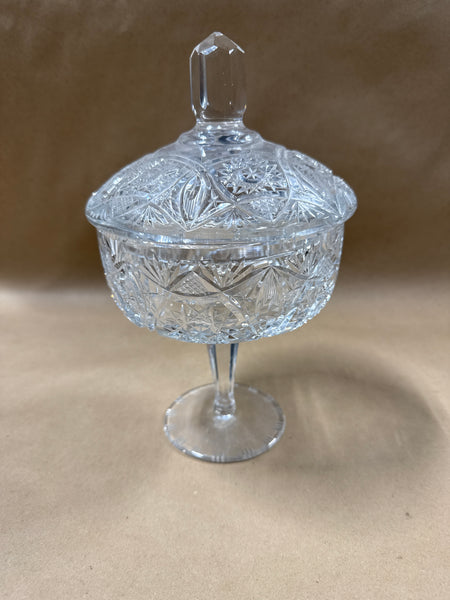 Heavy Crystal Pedestal Candy Dish