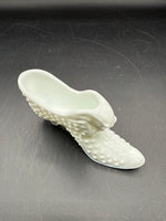 Milk Glass Fenton Shoe With Cat