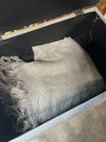 Brookmont Tufted Storage Ottoman, with Gray Blanket
