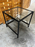 ***AS IS***Square Lightweight Glass Top End Table