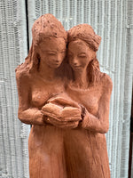 Hand Crafted Terracotta Reading Women Sculpture