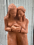 Hand Crafted Terracotta Reading Women Sculpture