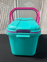 (B) Craftstor 2-Compartment Craft Storage Bin with Some Sewing Supplies