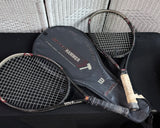 Pair of Wilson Hyper Hammer 3.3 Oversized Tennis Racquets with 1 Case
