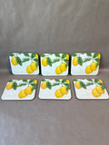 Lemon Cork Back Coasters - Set Of 6 - 2 Sets Available - PRICED INDIVIDUALLY (F)