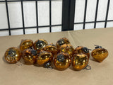 Amber Mercury Glass Ornaments, 12 pc