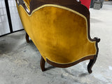 Antique Sofa, Gold Fabric***HEAVY ITEM***READ DETAILS ON PICK UP POLICY***