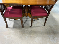 Drop Leaf Table with (2) Leaves, and (4) Can Back Chairs