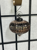 Ribbed Mercury Glass Ornaments, Metallic Bronze/Copper Finish, 7 pc
