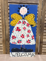 Folk Art Angel Welcome Sign